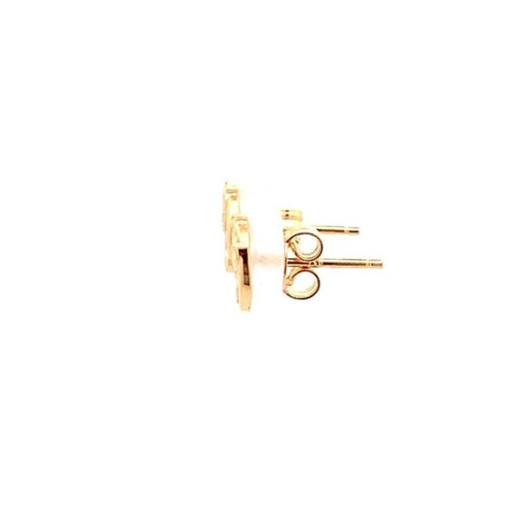 18K Yellow Gold Earrings Stud Love Heart Tiny 1.26 grams - Picture 8 of 13